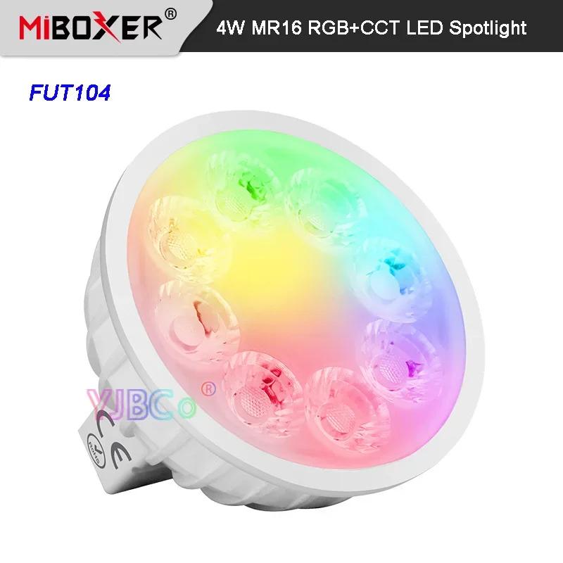 Miboxer FUT104 4W MR16 RGB + CCT LED ƮƮ, 12V AC/DC12V RGBCCT ǳ  , 2.4G RF  ġ Ʈѷ 